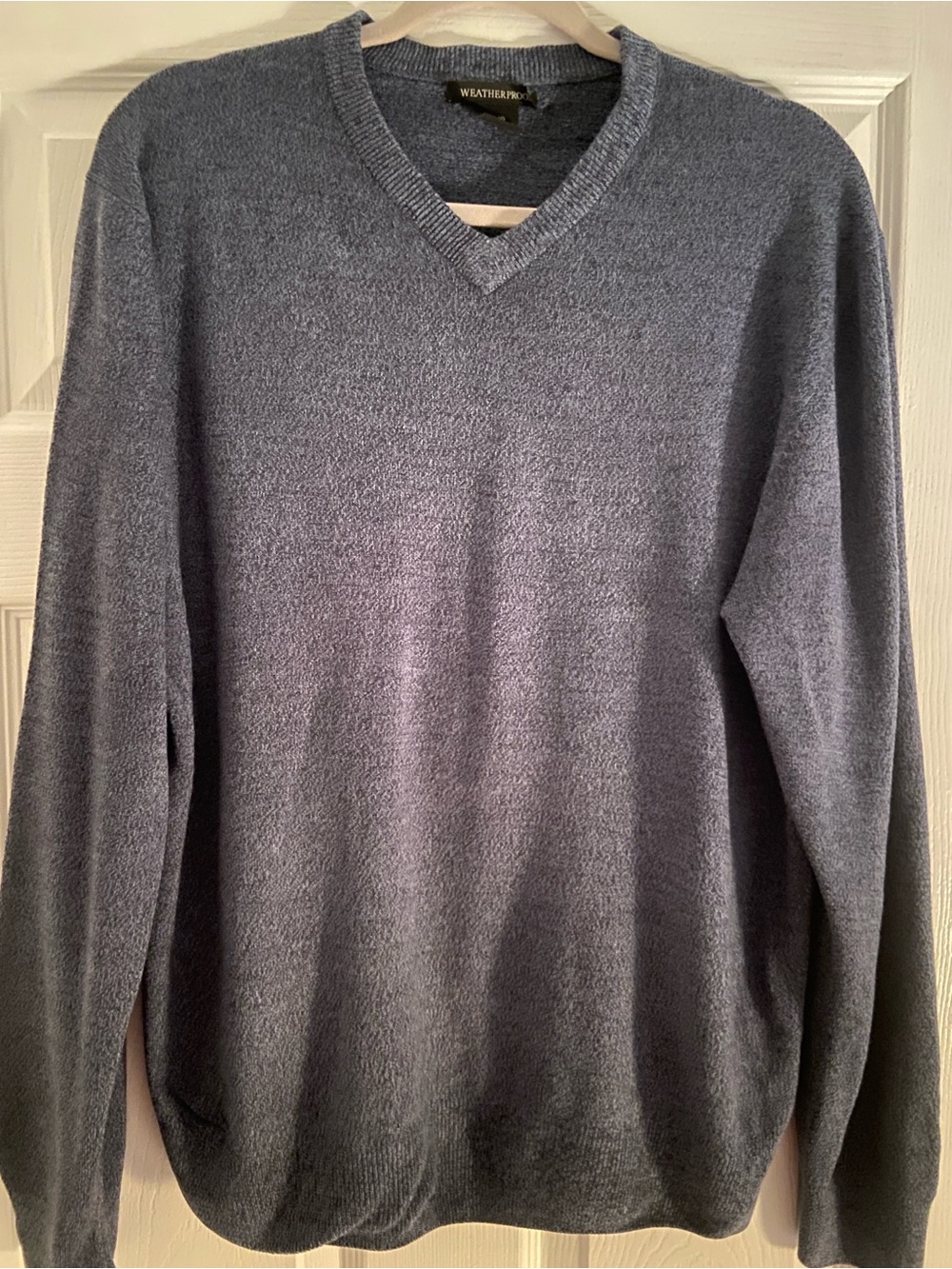 Weatherproof Men's V-Neck Sweater in Heather Blue